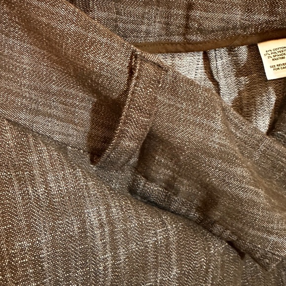 Linen Look Wide Leg Heavy Cotton Trousers Preppy Academia Office - Picture 8 of 14